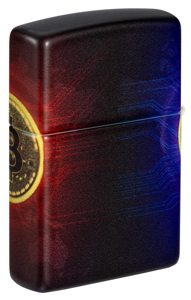 Zippo Briquet Tempête - Modèle Bitcoin - 540 Color Impression en Multicolore - Rechargeable - Réutilisable - Design Coupe-Vent - Coffret Cadeau - Fabriqué aux États-Unis