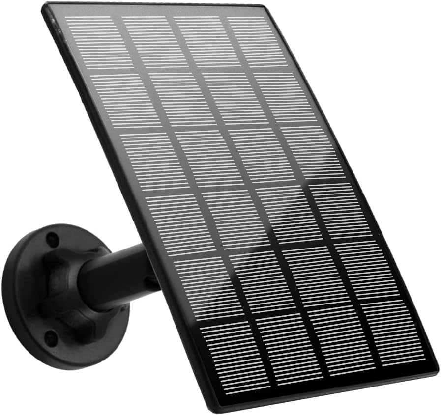 WIYA Solar Panel Compatible with EufyCam, IP65 Waterproof, 10ft Charging Cable with Micro USB Port, Continuous Power Supply for Security Camera ( No Camera)