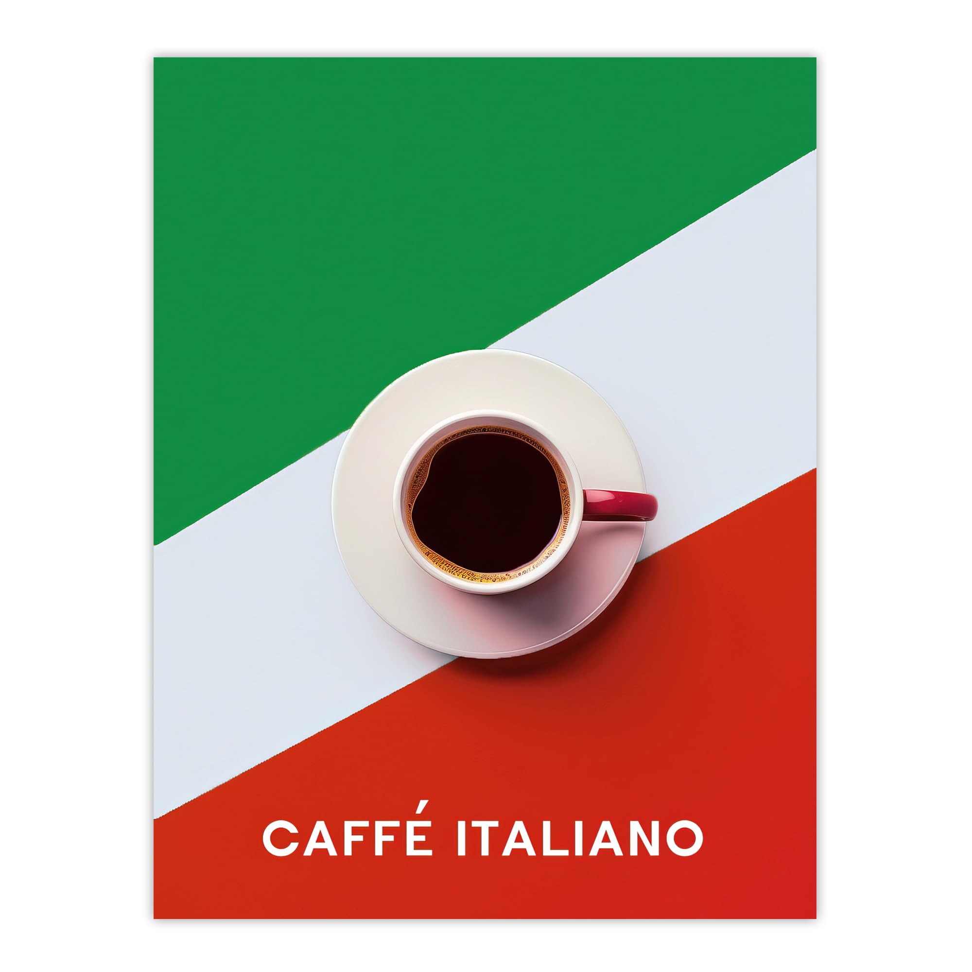Artery8 Italian Coffee Cup Aerial View Advert Design Kitchen Extra Large XL Wall Art Poster Print
