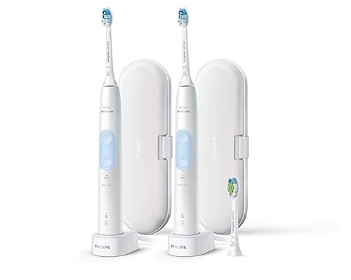 Sonicare - Cepillos de dientes recargables protectores limpios, 2 sin manos, 3 cabezales de cepillo y 2 fundas de viaje y 2 cargadores