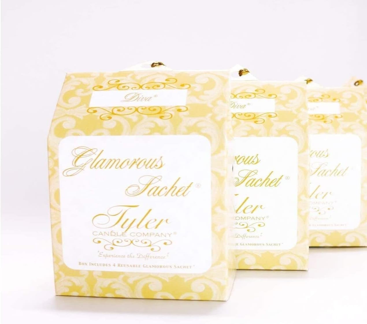 Tyler Candle Glamorous Diva & High Maintenance Sachets Bundle (4 Reusable Glamorous Sachet Each) (Diva&High Maintenance&French Market)