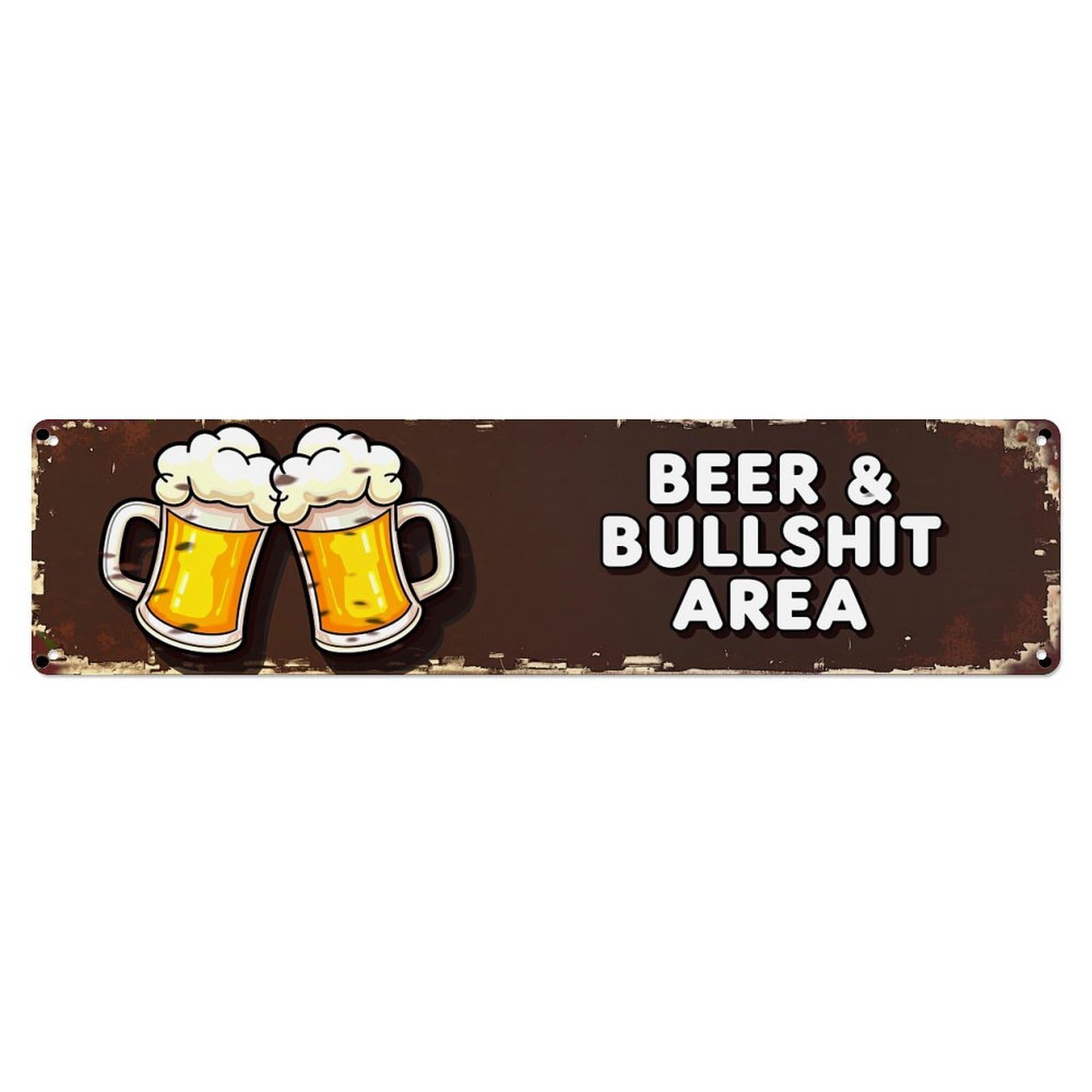 Jdyaojiesheng Vintage Beer Mugs Foam Signboard Text Tin Sign Retro Metal Wall Decor Metal Poster, Home Bar Garage Farmhouse Cafe Wall Art Decoration 4X16inch