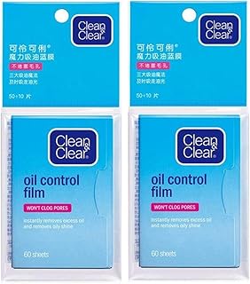 Beauty Kate Compatible Oil Control Film Replacment for Clean & Clear Oil-absorbing Sheets,2 Pack (120 sheets) Makeup Frien...