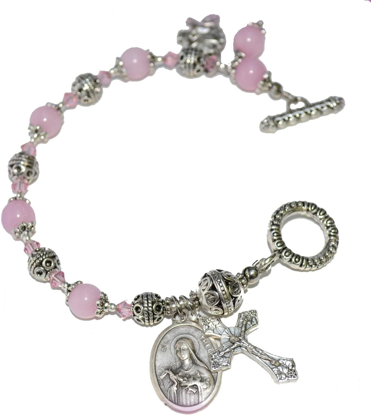 St. Theresa of Lisieux Rosary Bracelet, Little Flower, Gift for Confirmation, Communion, Wedding, Baptism, Birthday, Graduation, Catholic Jewelry