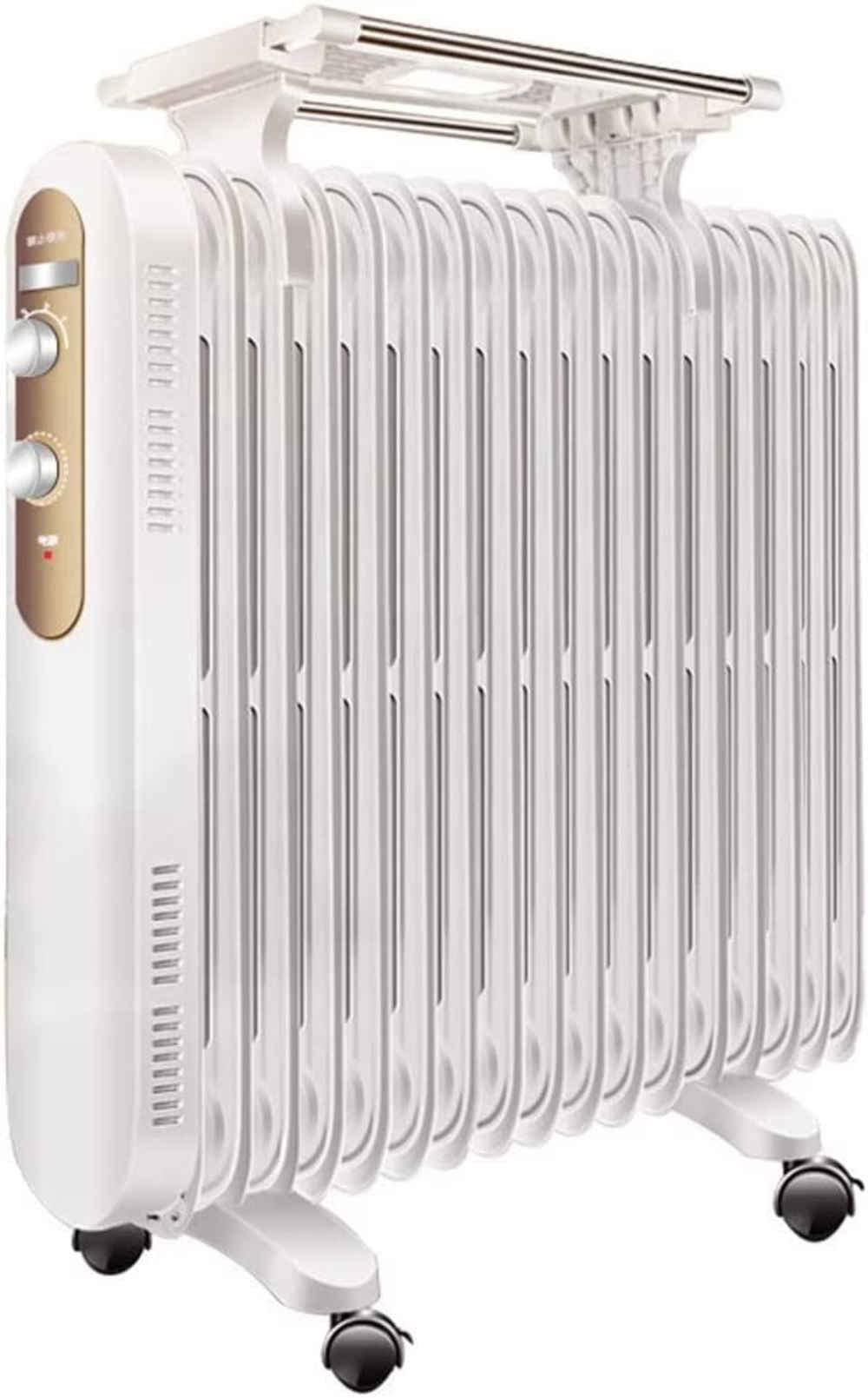 JTLY3000w Oil Radiator Electric Heating Mobile Electric Oil Heating 17 Fins, Oil-Filled Radiator, 3 Heating Modes, With Adjustable Thermostat, For The Home Office