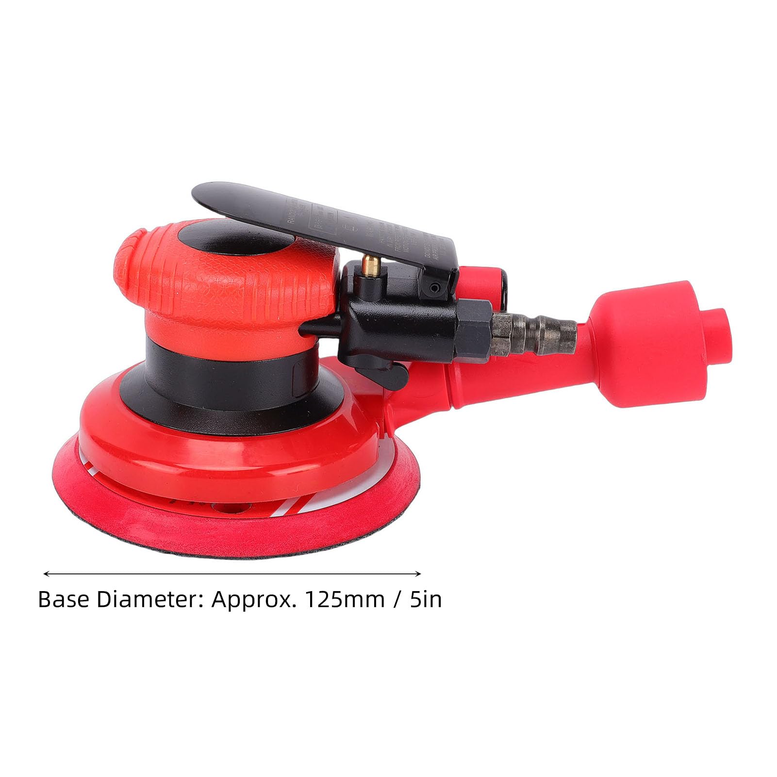 Oumefar Lijadora Orbital Aleatoria de 5 Pulgadas Lijadora de Aire Orbital Aleatoria Neumática Acero de Aleación Órbita de 5 Mm 14000 RPM Base de Cierre de Bucle