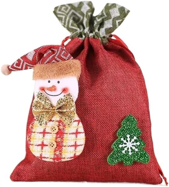 Gift Bags 5/20Pcs Bags Burlap Mouth Favor Apple Bags Cookies Candy Bags (Color : A, Size : 5PCS_20X30CM)