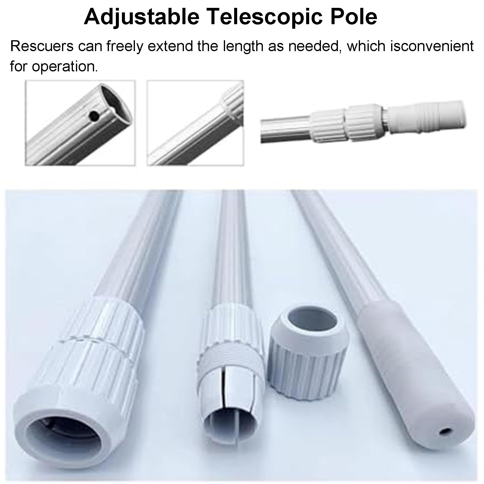Teleskopowy aluminiowy hak do bezpieczeństwa wody, ratownictwa basenowego i awaryjnego retrievera, lekki i trwały