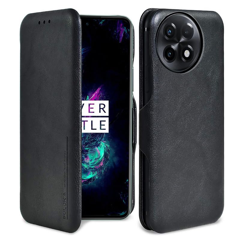 PULOKA for OnePlus 12 - Sleek Flip Case - Premium Vegan Leather Phone Cover with Card Slot - Slim, Durable, Privacy Protection, Shockproof - Kickstand Function - Elegant Flip Wallet Cases - Green (B0DF7Z5DCB) Amazon Price History, Amazon Price Tracker