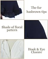 Vista 12 de BEAUTELICATE Chal de piel sintética con gancho para novia, boda de invierno Negro