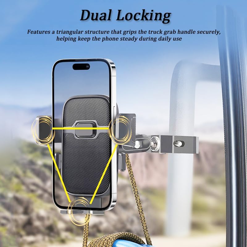 Truck Phone Holder Mount for Nissan Navara PRO-4X 2015–2020, A Pillar Grab Handle Phone Mount for Truck, Truck Universal Phone Clip Holders, for Car, Truck, Pickup, SUV
