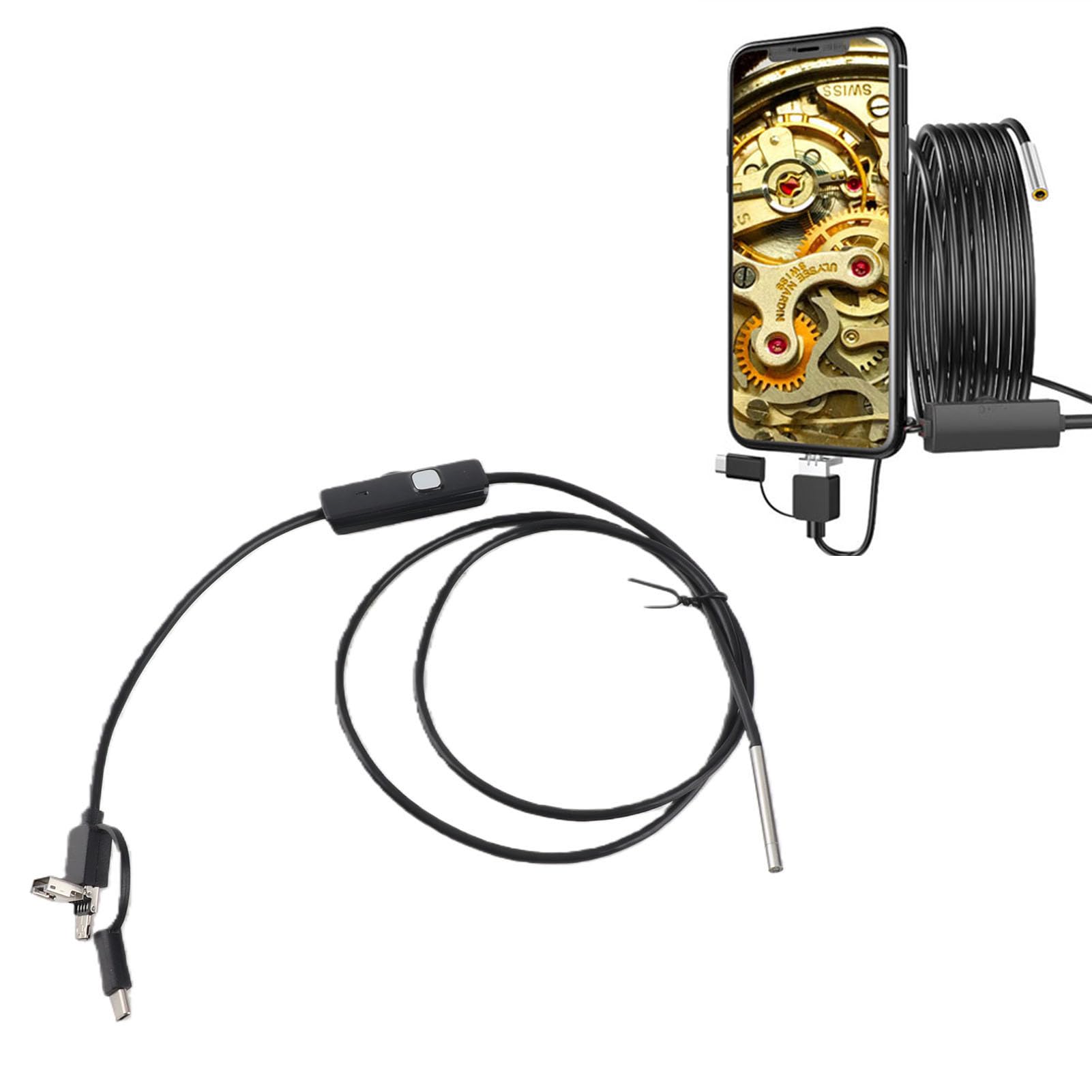 3 en 1 Endoscope Caméra 3.9mm Lentille Étanche Endoscope Inspection Serpent Caméra Endoscope pour Android TypeC Téléphone Mobile