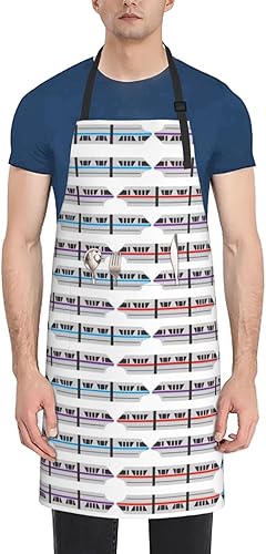 Océano Imprimir Delantal Impermeable Ajustable Con 2 Bolsillos Para Cocinar Hornear BBQ Jardinería
