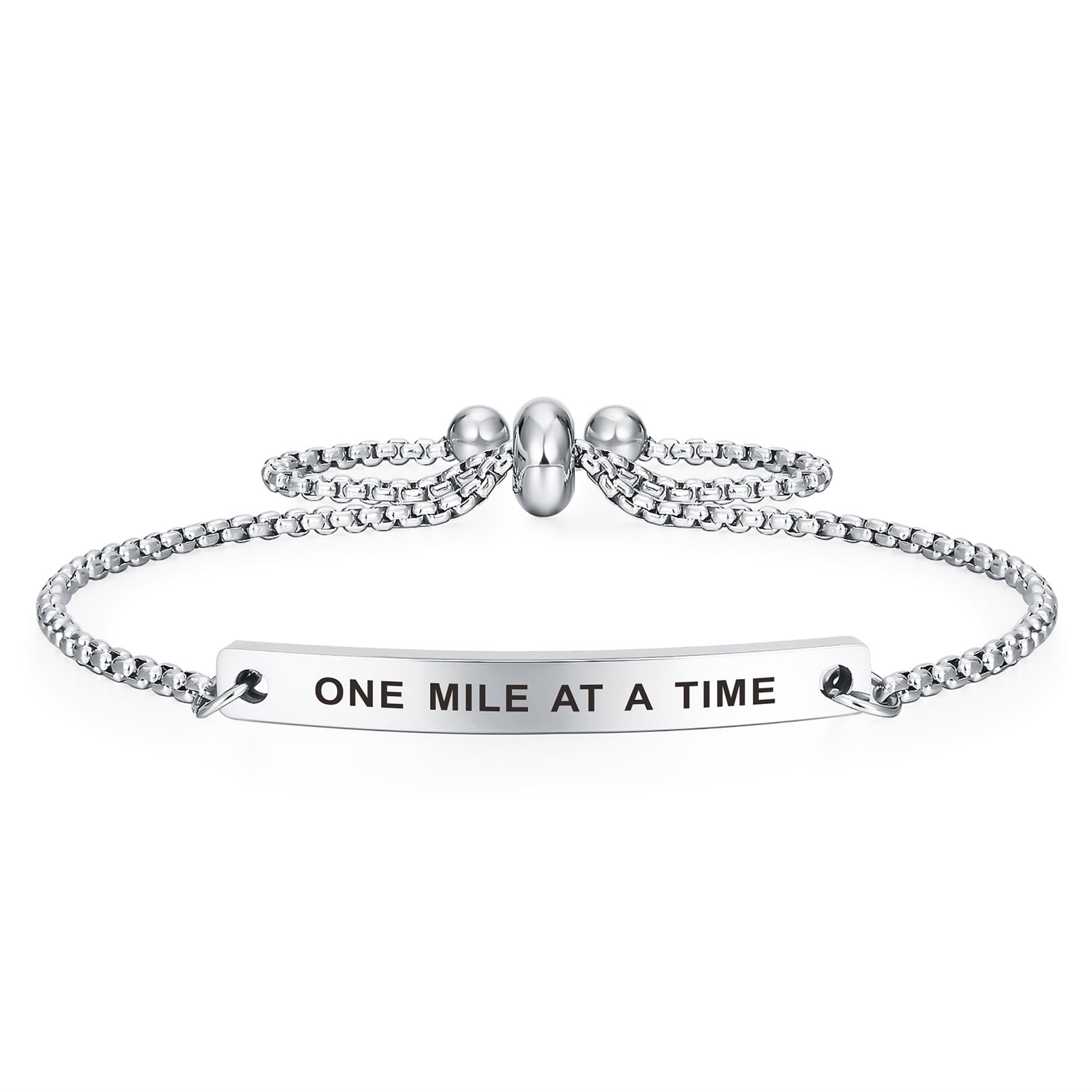 Kisseason Inspirational Mantra Bracelet for Women Girl Jewelry Adjustable Chain Friendship Bangle Bracelet