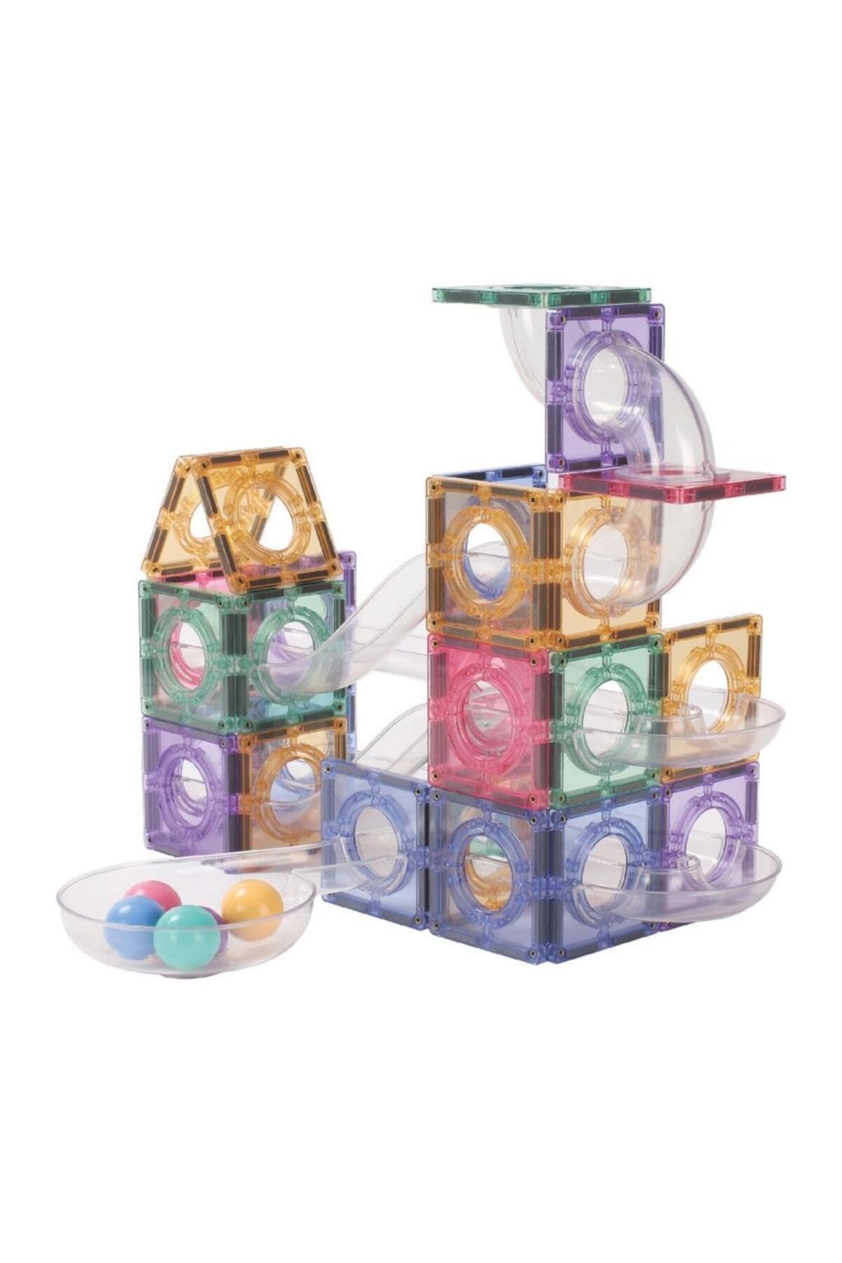 Kugelbahn-Kreativ-Bausatz in Pastellfarben 70 Teile, langlebiges Magnetspielzeug, Robustes Lernspielzeug, erweiterbare Sets, für Kinder ab 3 Jahren