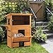 PawHut 3-Story Cat House Feral Cat Shelter, Outdoor Kitten Condo with Raised Floor, Asphalt Roof, Escape Doors, Jumping Platforms, Yellow