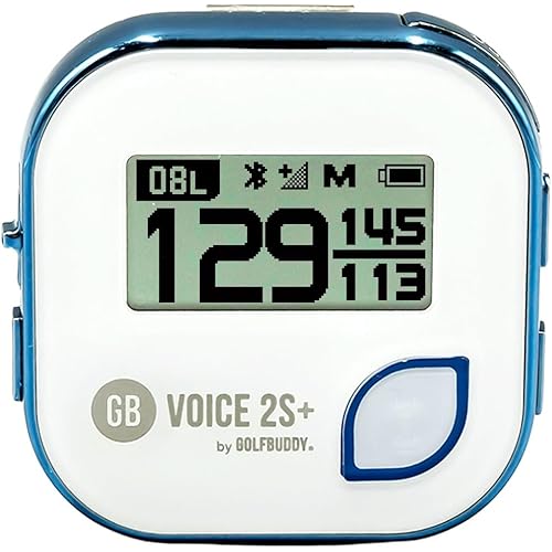 Golf Buddy Voice 2S+ Talking GPS Rangefinder, Clip on Hat Golf Navigation, Slope Mode on/Off, 18 Hours Battery Life, Shot Distance Measurement, Preloaded with 40,000 Courses Worldwide (Blue)
