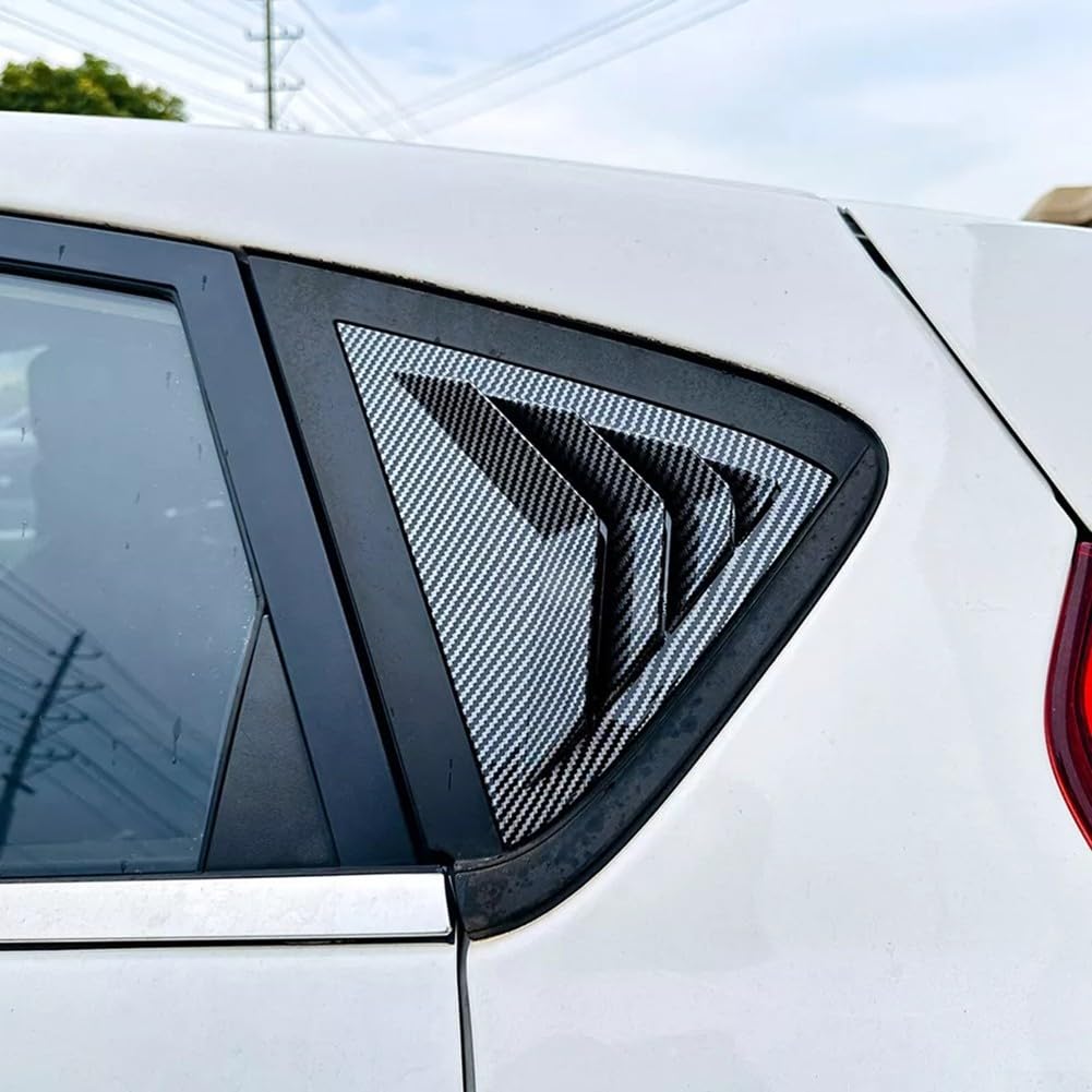 Copertura per serranda in vetro per portiera posteriore, per Ford Fiesta Mk7 Mk7.5 2008-2017, in fibra di carbonio nera, accessori per lo styling esterno sinistro e destro (fibra di carbonio)