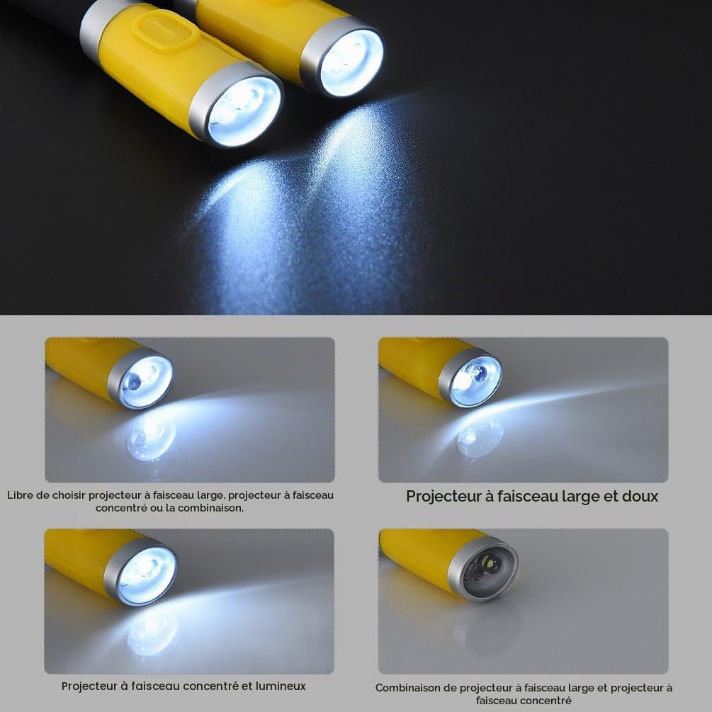 LEDGLE Lampe de Lecture LED Rechargeable, Lampe de Travail Portable avec 3 Niveaux de Luminosité Réglable-Câble USB Inclus