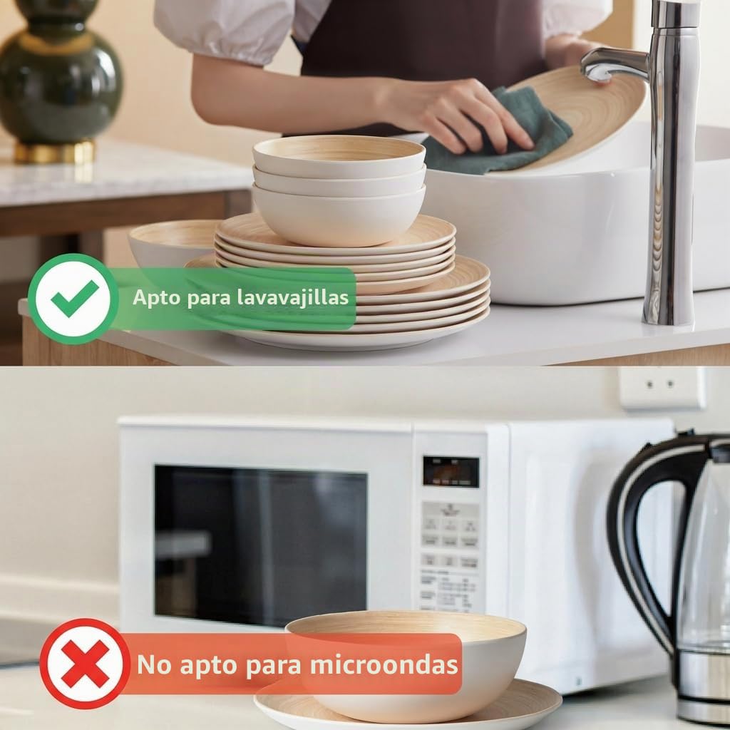 Juego de 18 piezas de vajilla para acampadas - Juego de platos para 6 personas - Juego de vajilla para exteriores para viajes de camping en familia