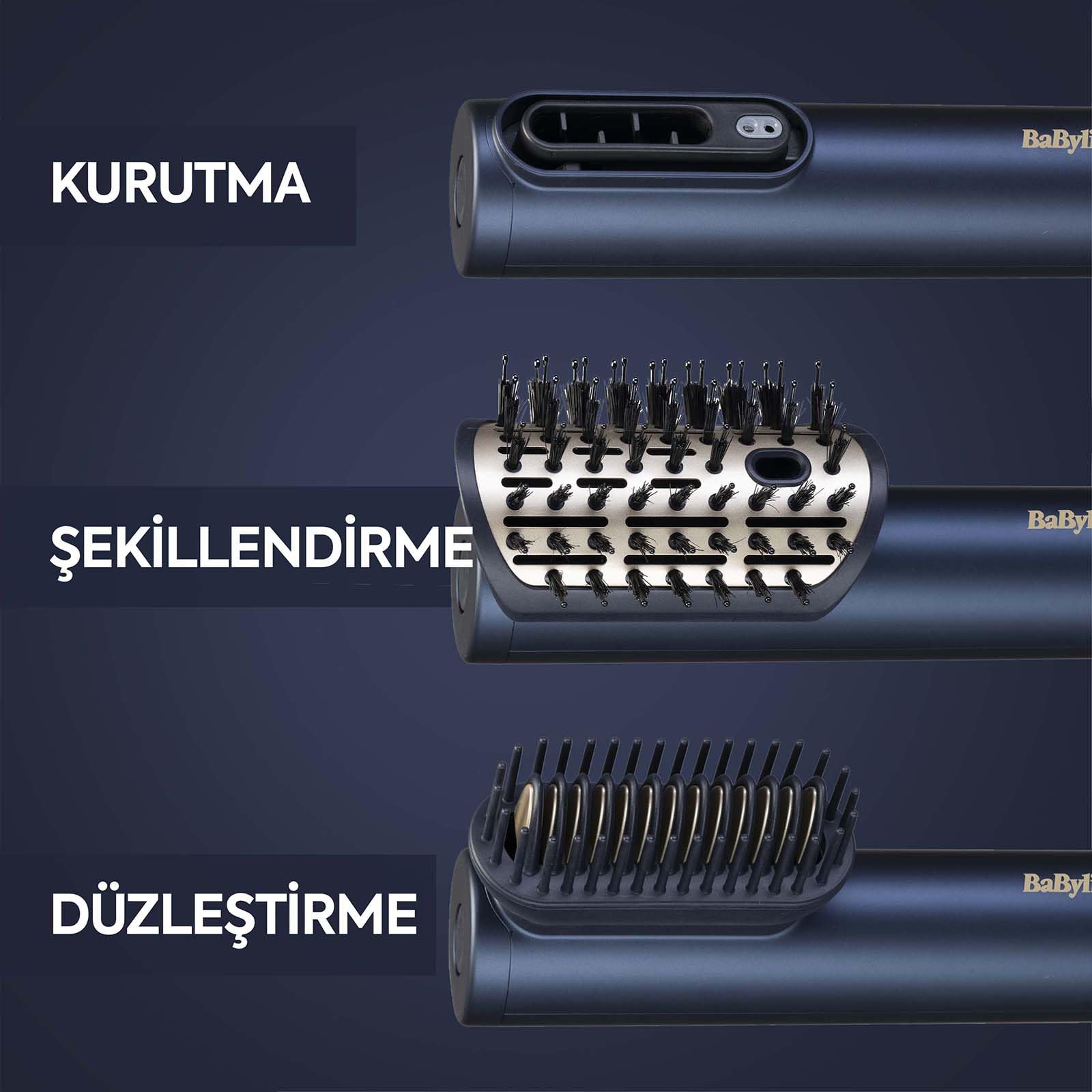 BaByliss Saç Kurutma ve Şekillendirme Seti, Air Wand, 1600W, 2 Başlık, Elektrilklenme Önleyici İyon Teknolojisi, AS6550CE