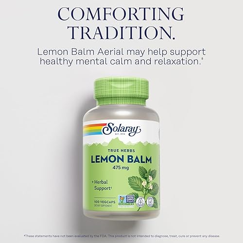 Miniatura 3 de Solaray Lemon Balm Aerial 475 mg  Calma mental saludable y relajación y apoyo para el descanso  Aérea completa para un perfil de nutrientes completo