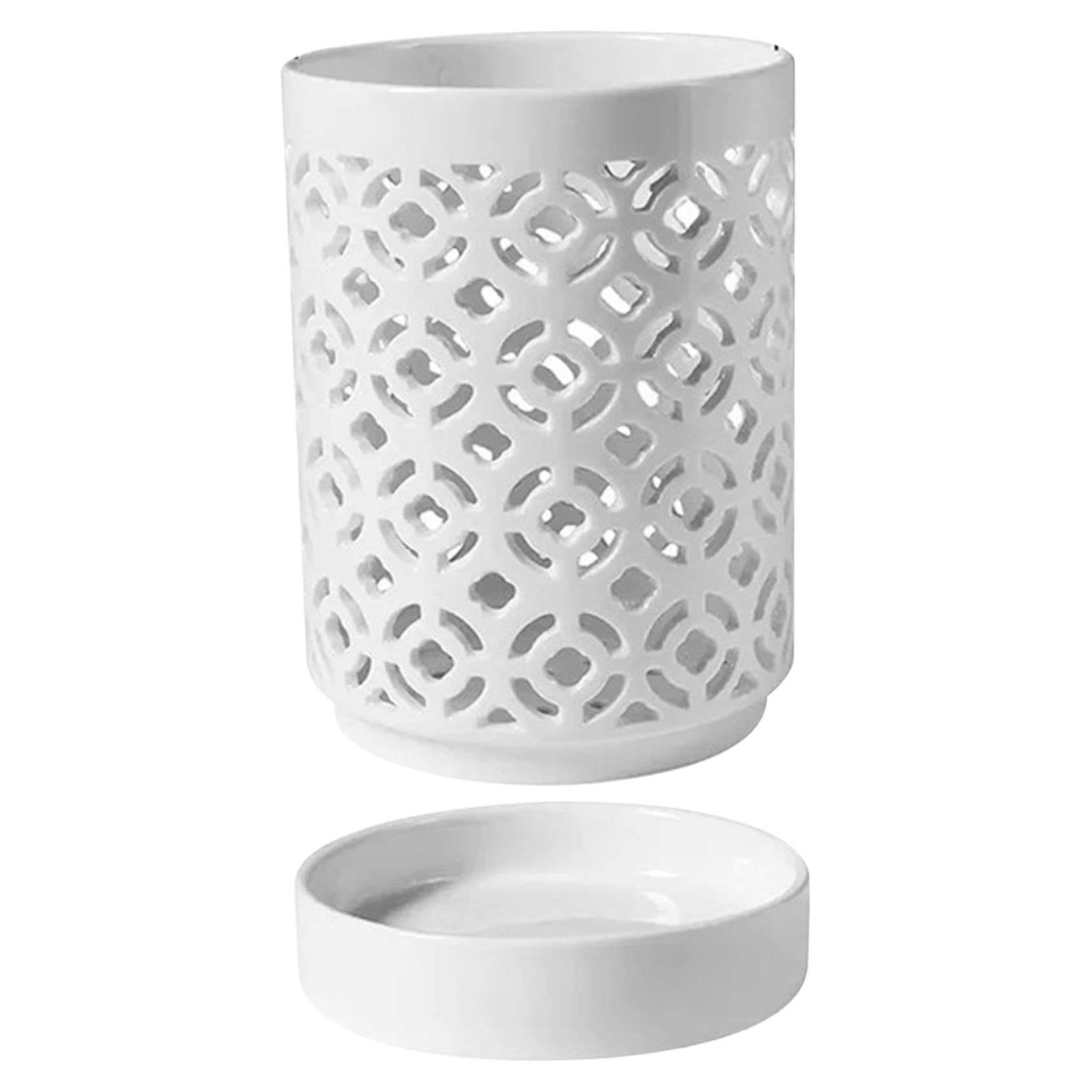Vistnale White Orchid Pots 5.5X4in Orchid Planter With Holes & Saucer & Drainage Ceramic Plant Pot For Indoor Outdoor Plants, Ceramic Pots