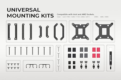 Miniatura 7 de ID-COOLING SL240 Enfriador líquido de CPU blanco con pantalla, pantalla LCD personalizable de 2.1 pulgadas para imágenes o métricas de rendimiento,