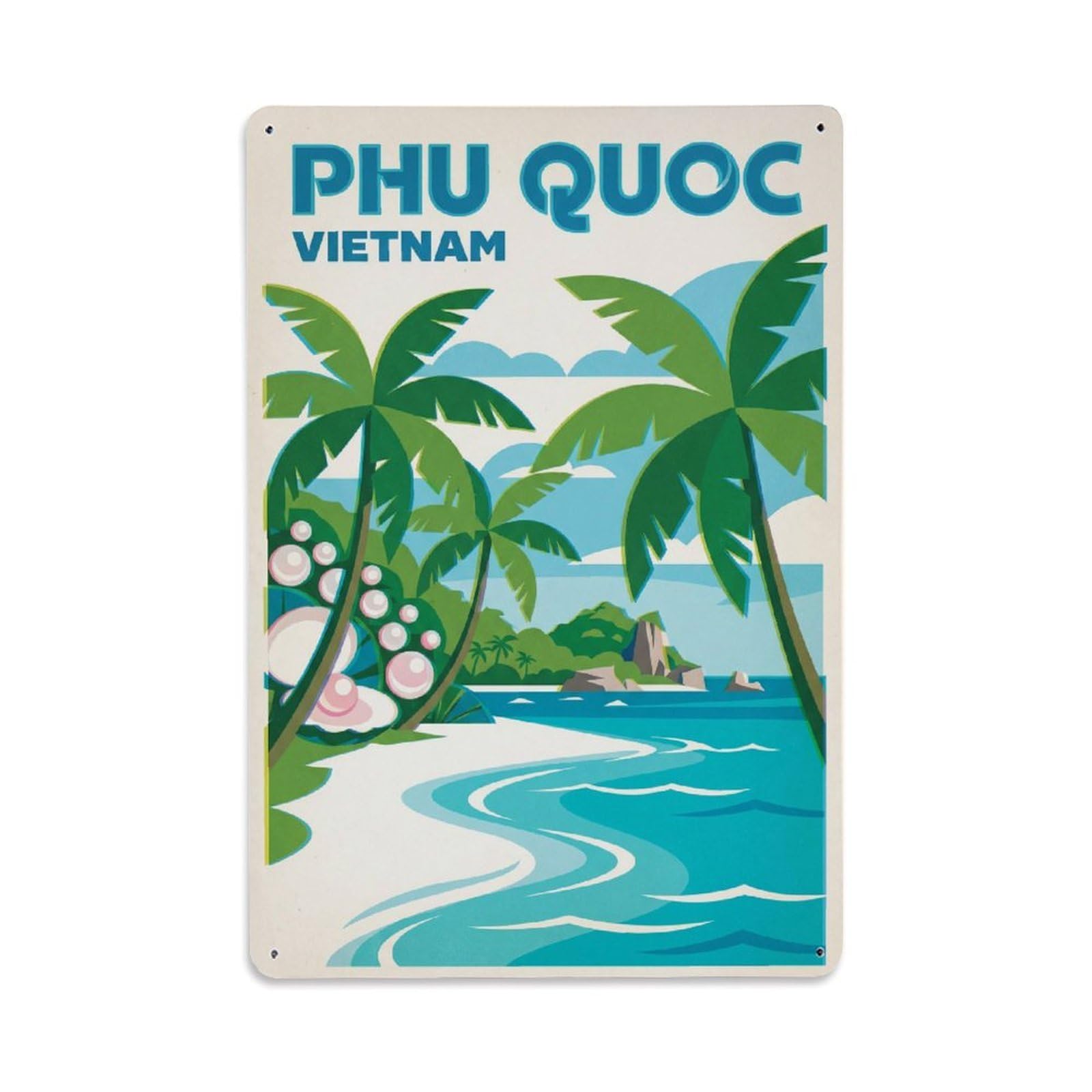Metal Tin Sign Vietnam Phu Quoc Vintage Travel