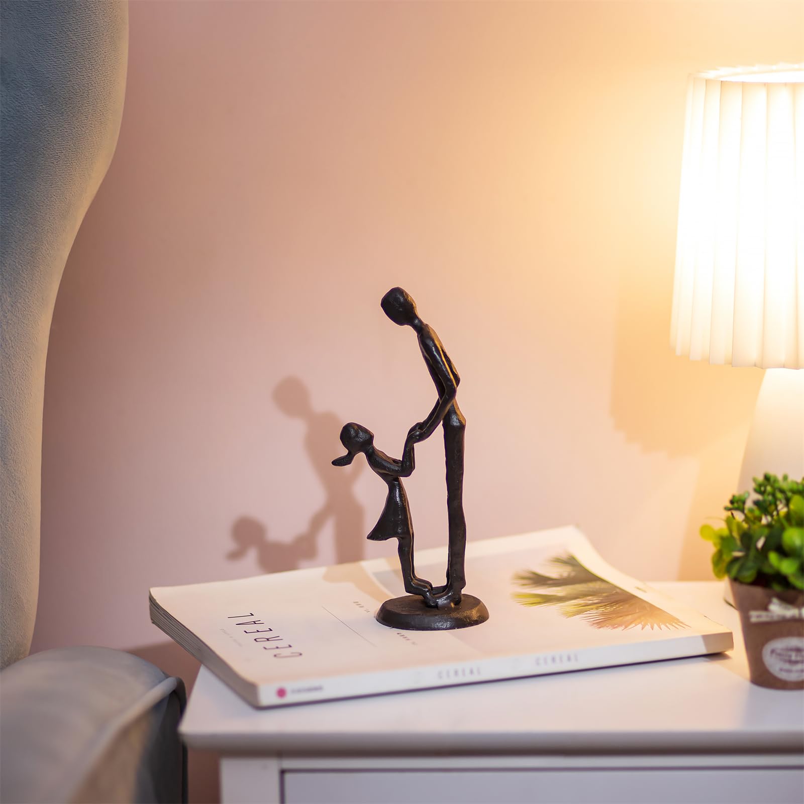 Sziqiqi Figurine Regali per il Padre - Papà Figlia Statue di Ferro Padre Figlia Amore Scultura Decorazione per Festa del Papà Matrimonio Natale Regali Commemorativi per Papà Nuovo Patrigno Marito