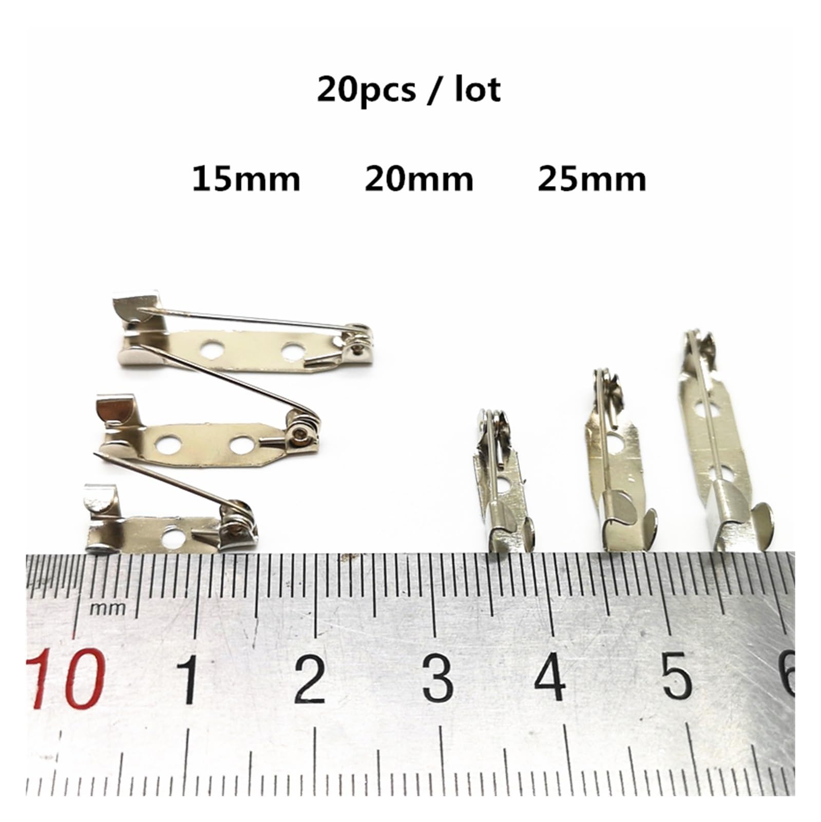 Broches magnéticos, imperdibles de Seguridad, Paquete de 20 Bases de Broche de Hierro Doradas en Varios tamaños(Approx 25mm)