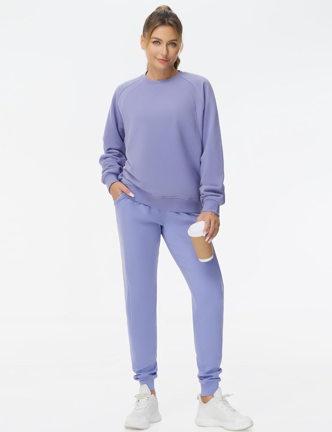 THE GYM PEOPLE Women's Workout Joggers Leggings Drawstring Running Lounge Sweatpants Tapered Pants with Pockets - Image 5