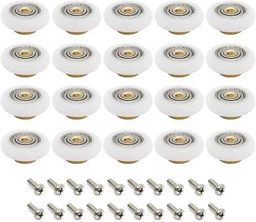 Rodillos para puerta de ducha, piezas de repuesto para puerta de vidrio de baño, puerta corrediza de ducha (20 unidades)