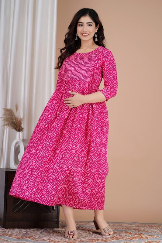 Image of Women's Maternity Kurti for Feeding Zippers |Easy Breastfeeding Kurti for Nursing Pre and Post Pregnancy (Combo of 2 Kurti)