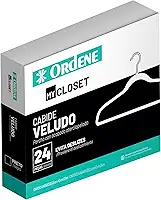 Ordene - Cabide de Veludo, Cor Preta, Caixa com 24 Peças, Linha My Close
