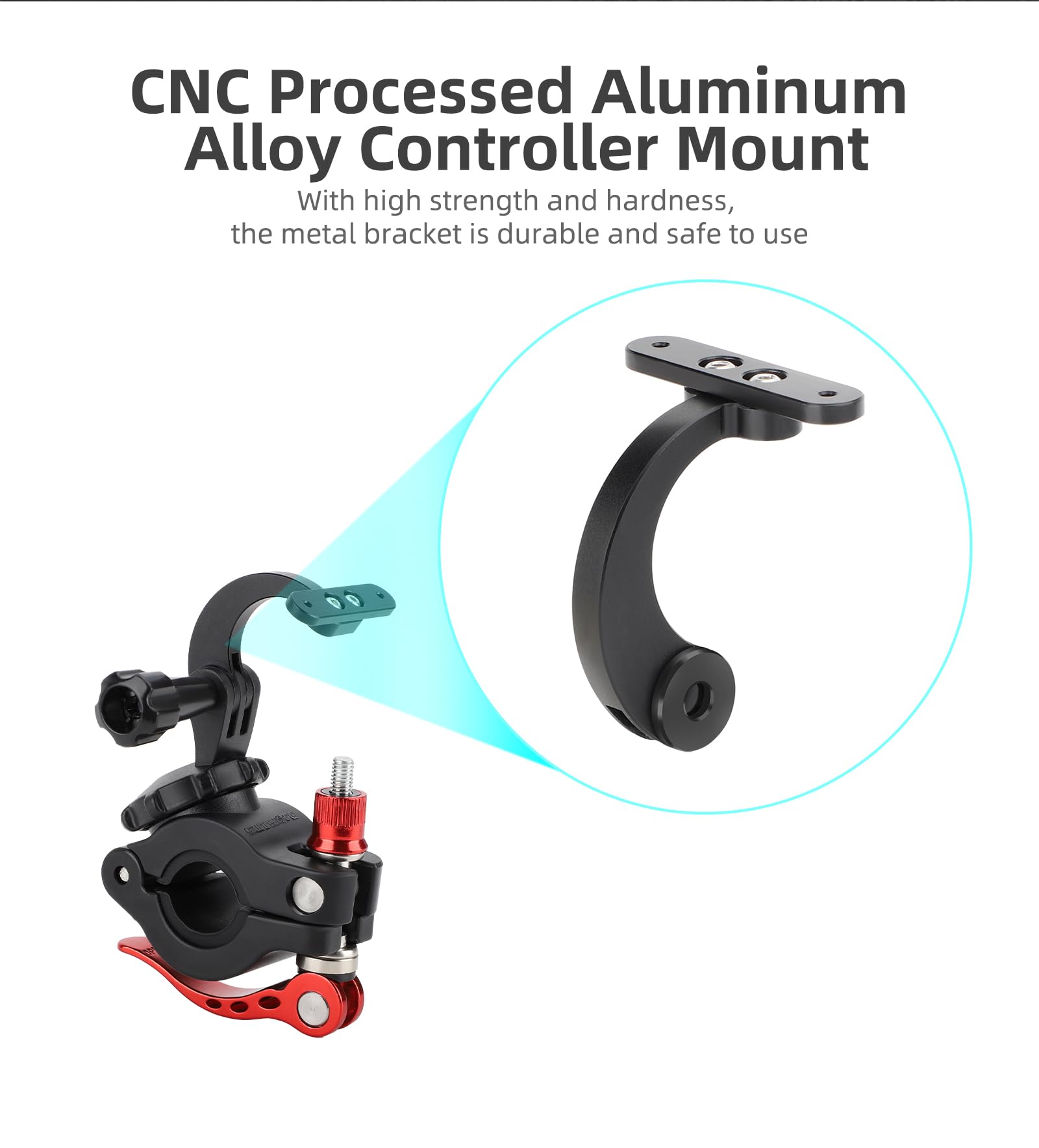 Adattatore Per Bici Con Testa A Doppia Sfera Per Action Cam - Supporto Per Manubrio Universale, Rotazione 360°, Per GoPro, DJI Osmo, Insta360, Telefoni, Diametro 20-50 Mm - 5