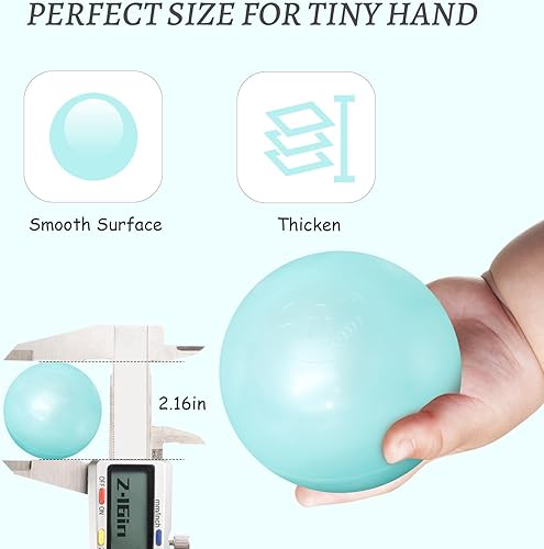 Miniatura 3 de ZLEVEAYN 100 bolas para bolas, a prueba de aplastamiento, colores perlas, sin BPA, no tóxico, bolas de juego de plástico para bebés, niños,