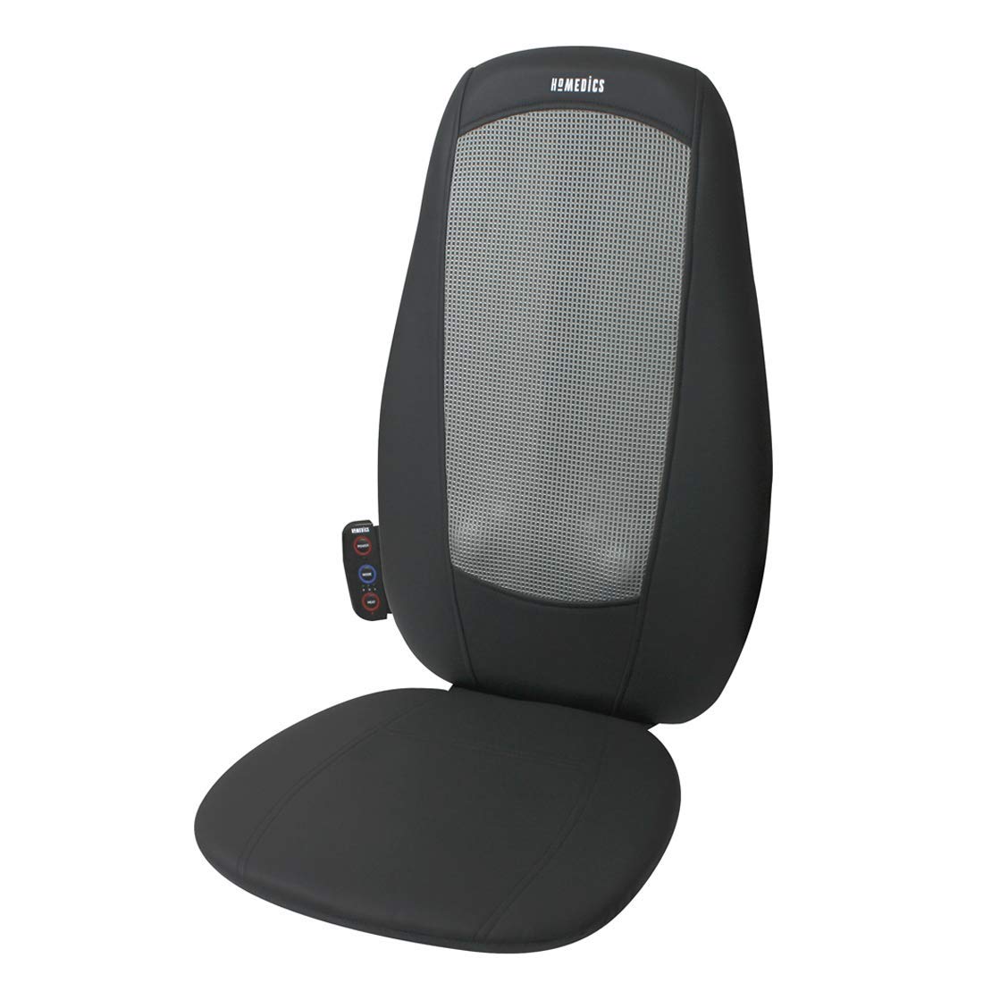 HoMedics Shiatsu Masseur Dos et Épaules - Chaise de Massage Réglable - Soulage les Rigidités / Tension - Relaxation Pleine Muscles du Haut + du Bas du Dos - Rouleau Vibration - Noir