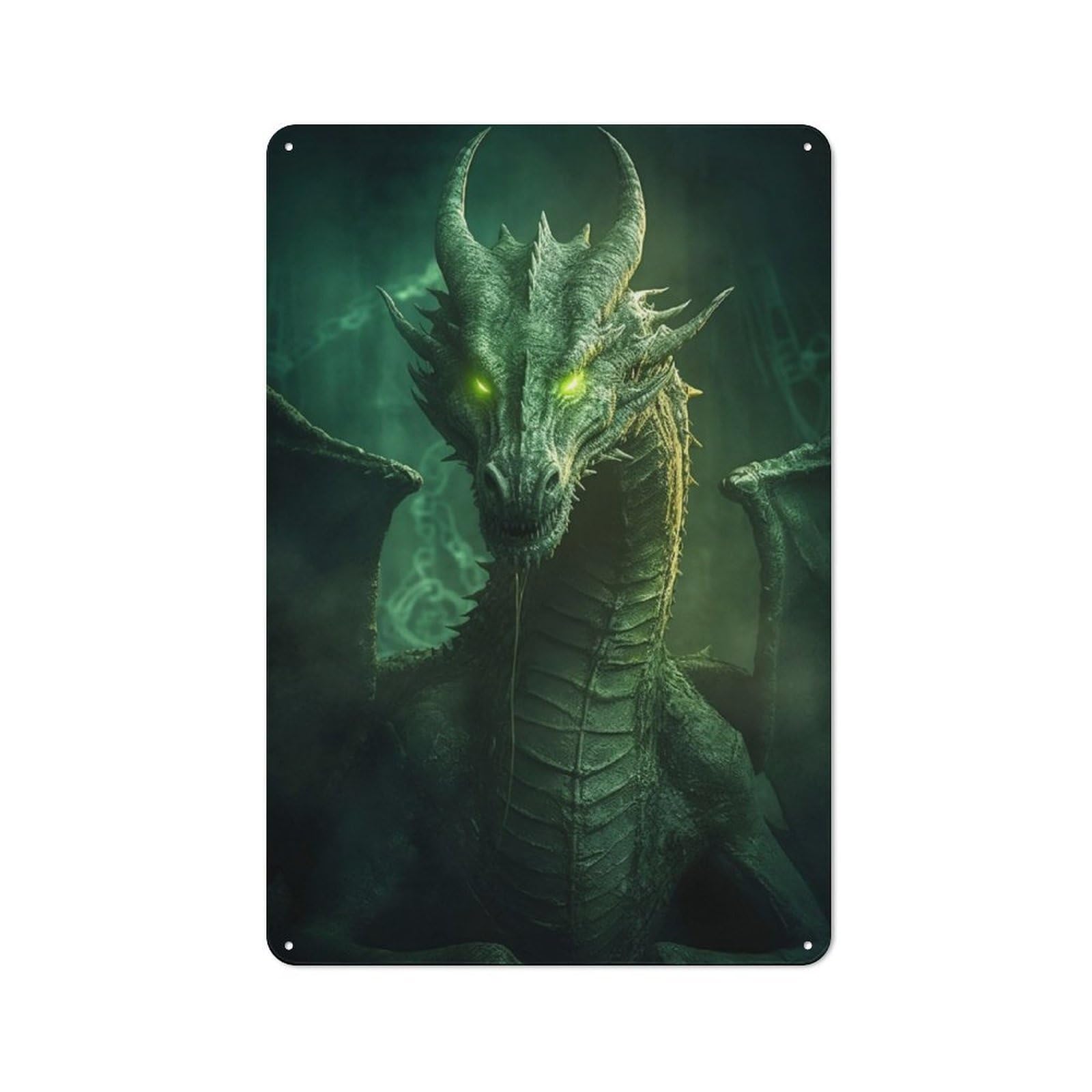 Junmoney Necropolis Guardian Tin Wall Plaque 30X20cm, Rustic Cottage Wall Art For Dining Room, Cafe, Entryway Or Family Room