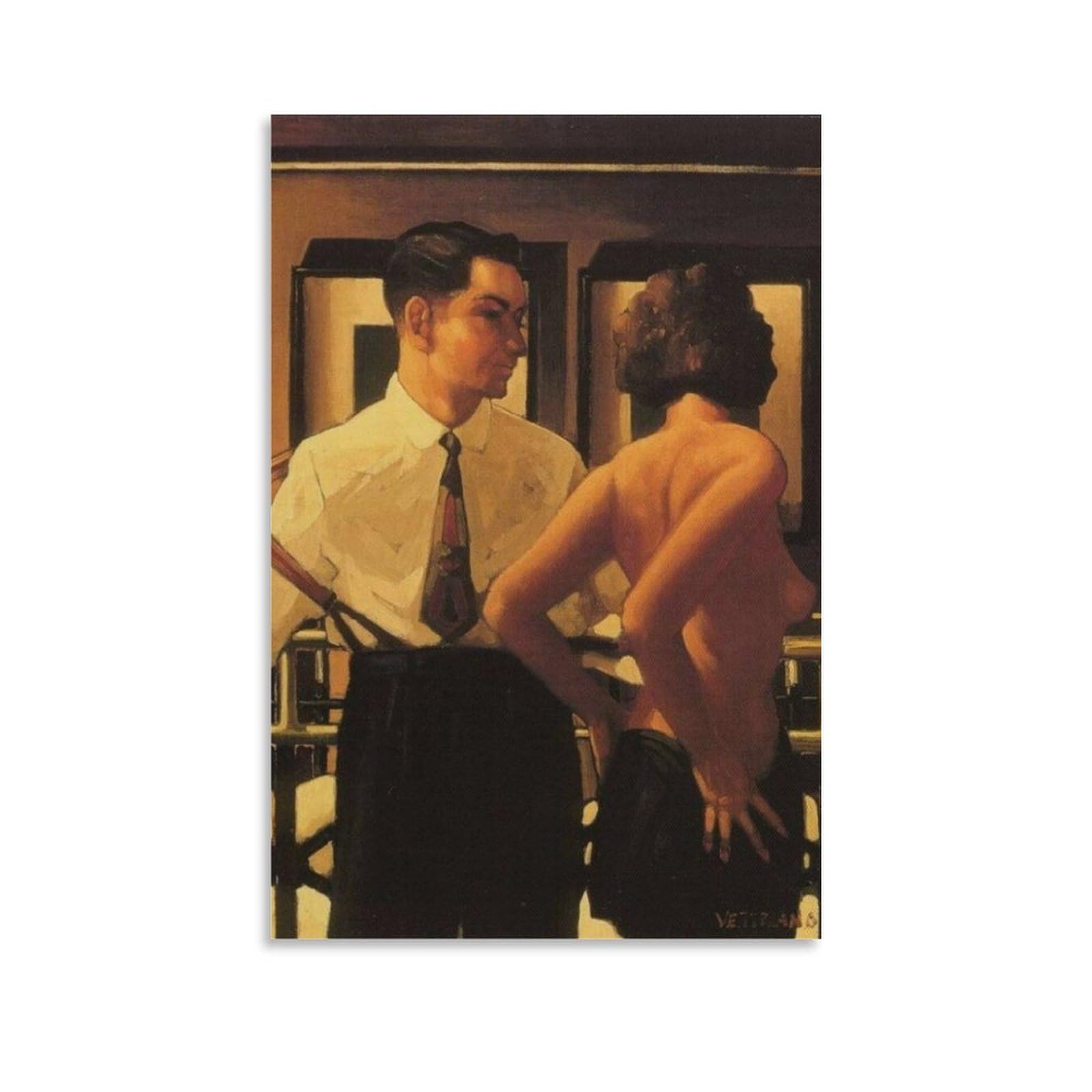 Strangers in The Night by Jack Vettriano Wall Art Prints Poster Wall Art Picture Painting Canvas Print Artworks Bedroom Living Decor 20x30inch(50x75cm) — image 1