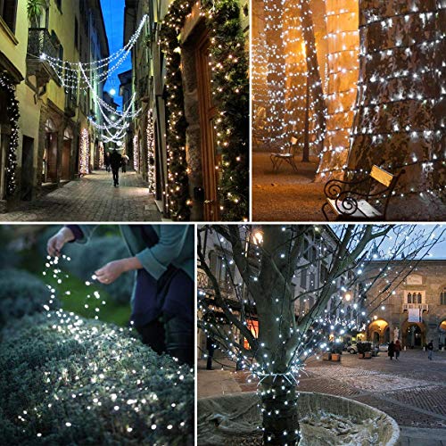VMANOO Solar USB Indoor Outdoor String Christmas Lights 72Ft 200 LED 8 Modes Patio Lighting for Outside Yard Gazebo Party Wedding Tents Xmas Garden Backyard Tree Decorations Balcony Decor Lights BS2P - Image 6