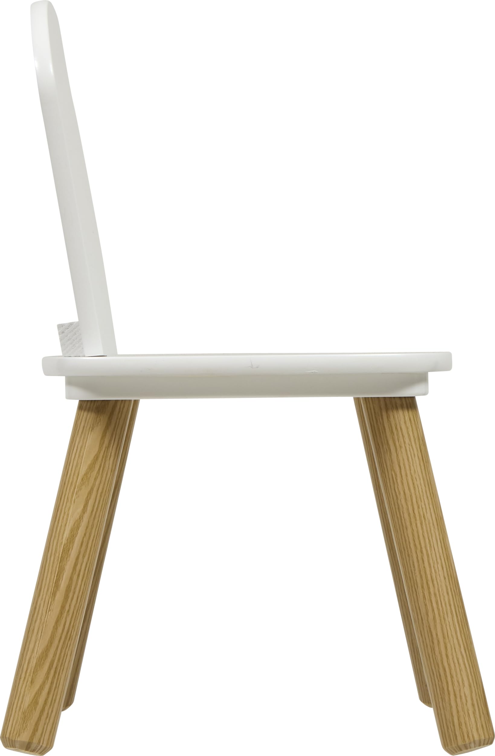 Atmosphera Silla Niño Alex 48x55x85 cm Blanco Madera Clara Estilo Escandinavio Redondeado
