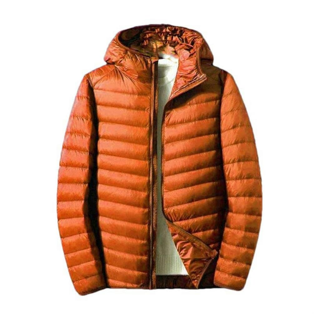 Chaqueta portátil de plumón monocolor con cremallera frontal completa 7