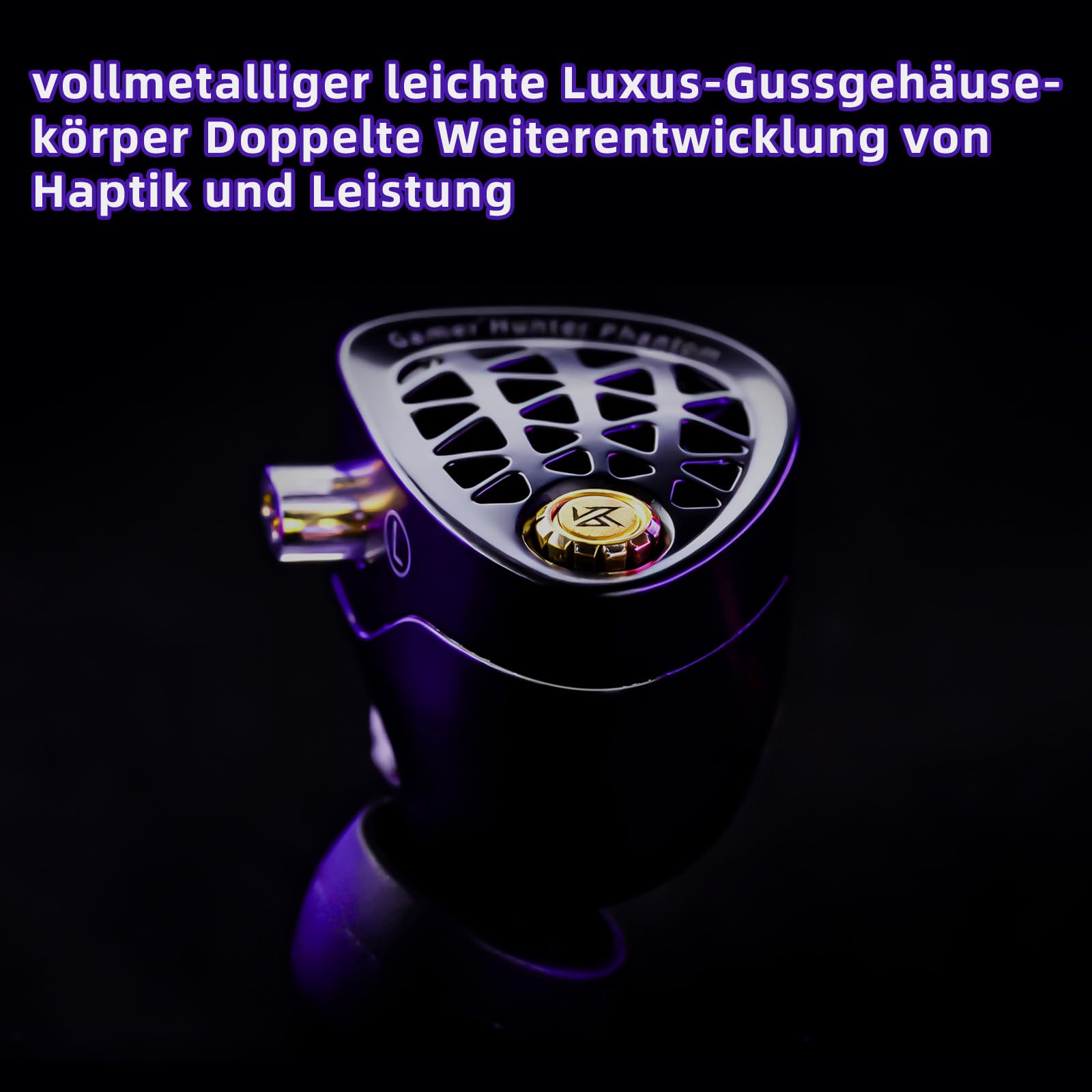 KZA COUSTICS KZ Phantom słuchawki douszne do gier, przewodowe słuchawki douszne IEM z całkowicie metalową obudową, czysty dźwięk i głęboki bas, bezpieczne dopasowanie dla audiofilów i graczy