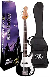 Baixo 5 Cordas Sx Spb62 Black Vintage Com Bag