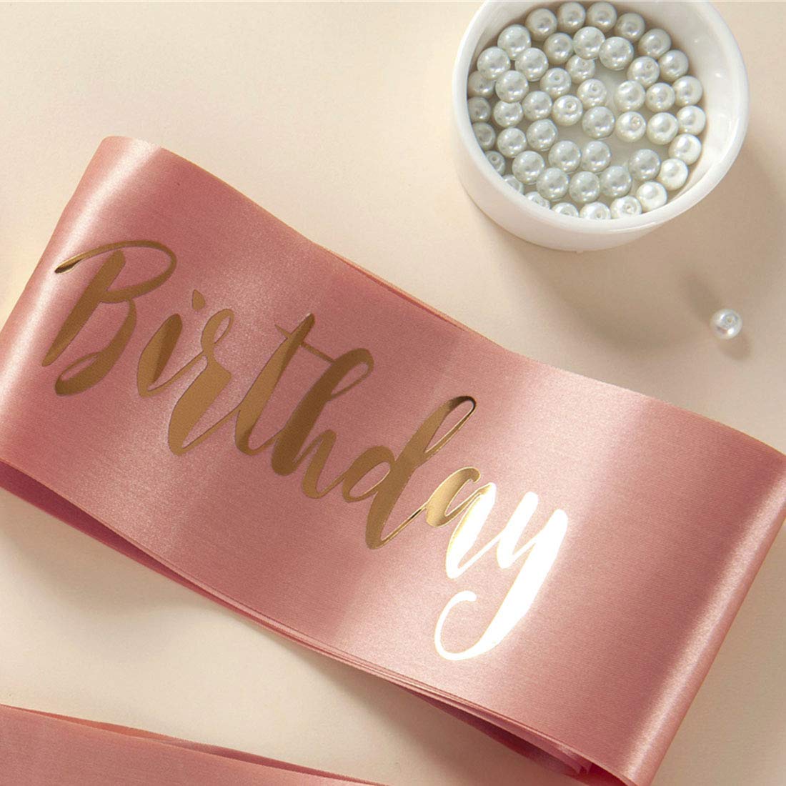 MAGJUCHE It's My 73rd Birthday sash, Rose Gold Ladies 73 Years Birthday Women Party Supplies, Pink Party Decorations