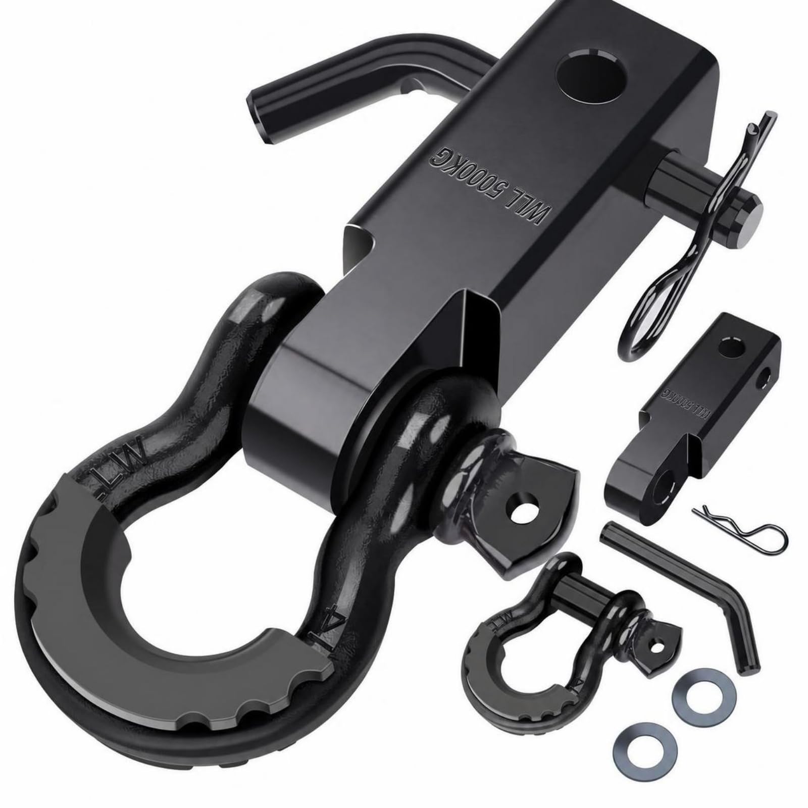 Baoblaze Receptor Enganche con Grillete Seguro Construcción Metálica Pesada, Compacto, Herraje, Negro