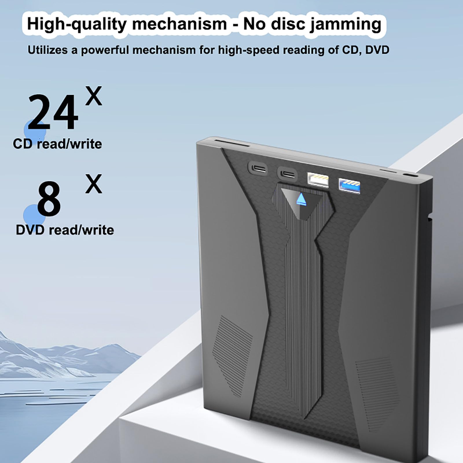 Zewnętrzny Napęd Optyczny Usb 3.0/Typ-C, Nagrywarka CD/DVD, Szybki Transfer 5 Gb/S, Obsługa Kart SD/TF, Do Laptopów I Komputerów Stacjonarnych, Instalacja Bez Sterowników