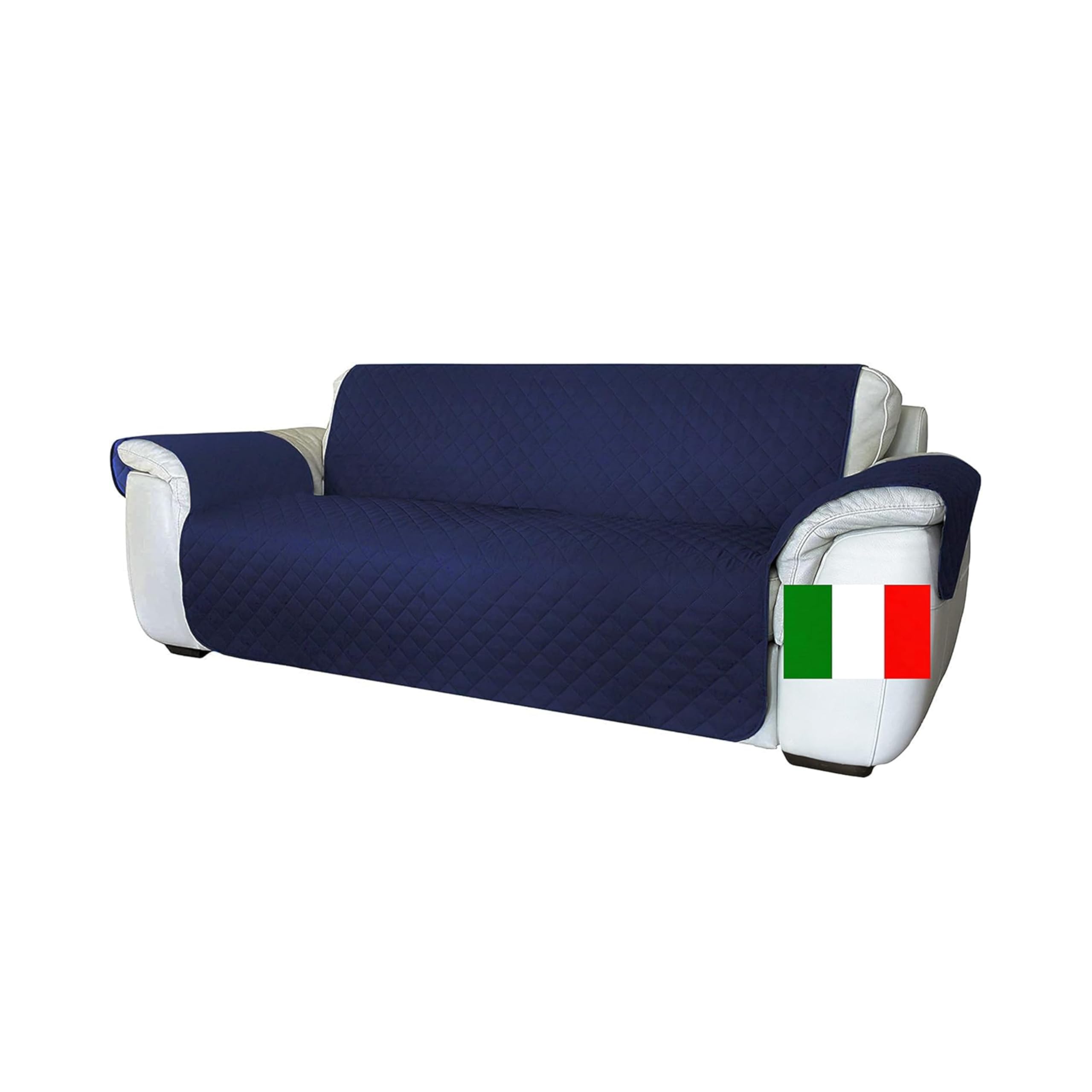 Moonange - Copridivano 3 Posti - Copridivano con Braccioli - Seduta 165 cm - Impermeabile - Reversibile - Antiscivolo - Antimacchia - Antigraffio - Antipelo - Copridivano moderno - Blu