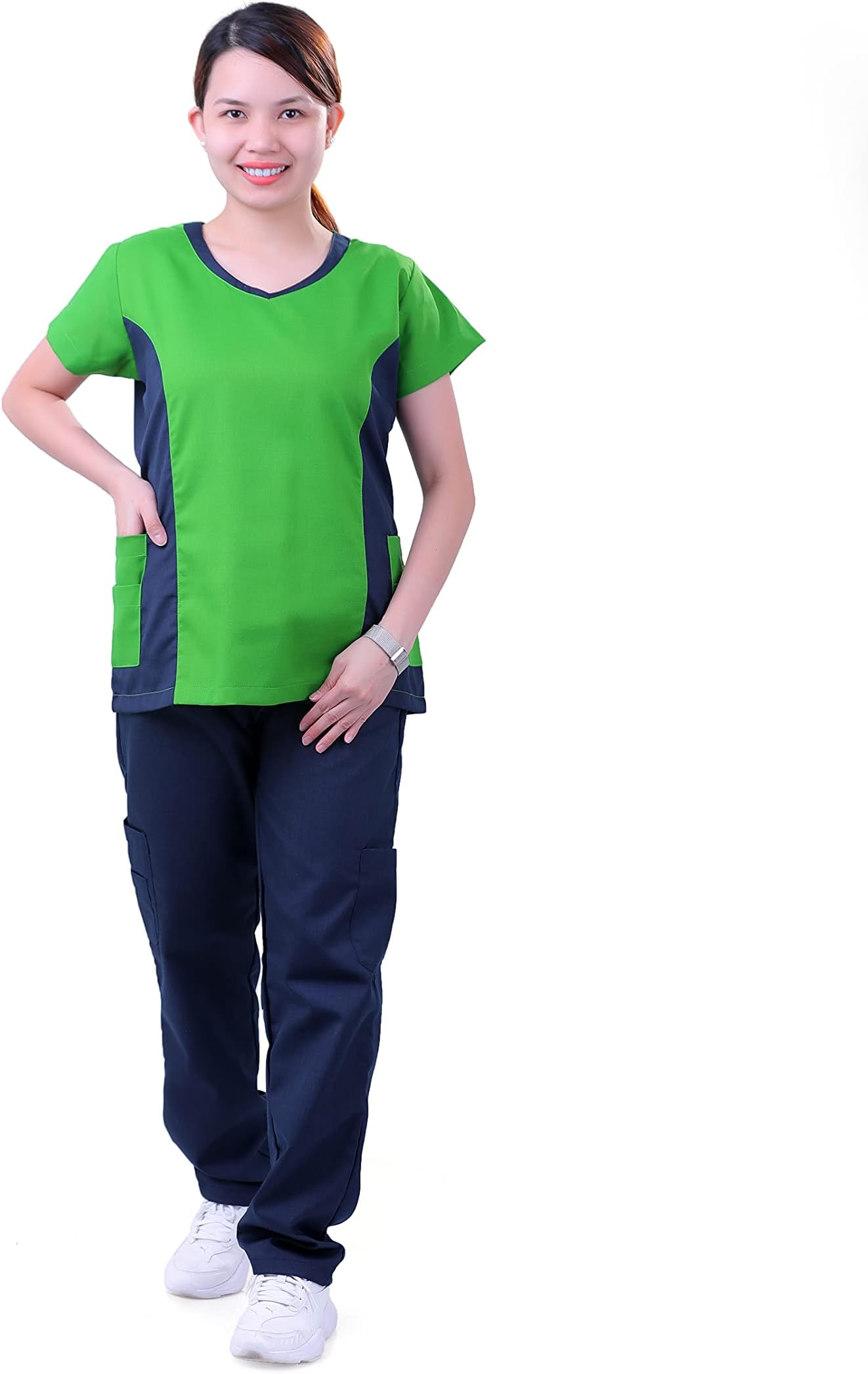 GenericVeronica Scrub Suit Set Uniform for Ladies With Short Piping